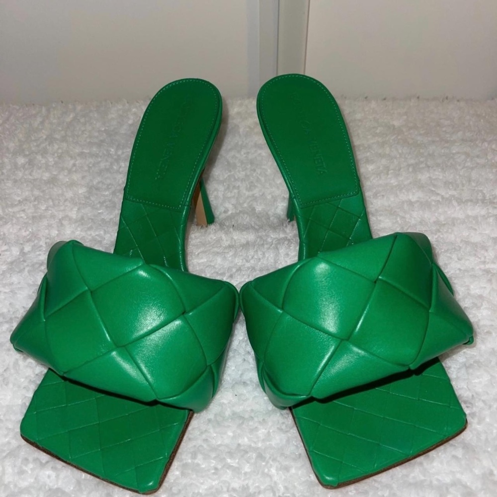 Bottega Veneta Lido Mule Heels - Green